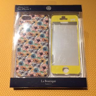 フランフラン(Francfranc)のiPhone 5 case フラワー柄 保護シート付き(モバイルケース/カバー)