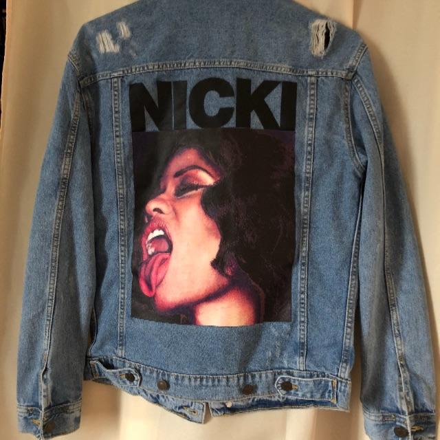 H&M(エイチアンドエム)の47様専用 H&M Nicki minajコラボ デニムジャケット レディースのジャケット/アウター(Gジャン/デニムジャケット)の商品写真