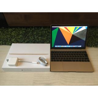 マック(Mac (Apple))の【美品】MacBook Retina 12インチ Early2015 ゴールド(ノートPC)