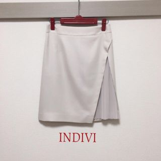 インディヴィ(INDIVI)のインディヴィ 台形プリーツスカート36◯セオリー アンタイトル  23区 春色(ひざ丈スカート)