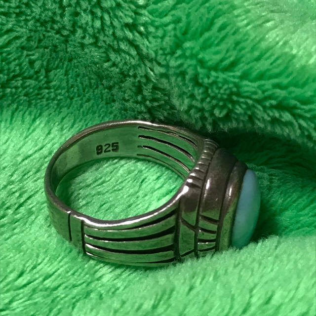 ラリマー付きシルバーリング  11号 レディースのアクセサリー(リング(指輪))の商品写真