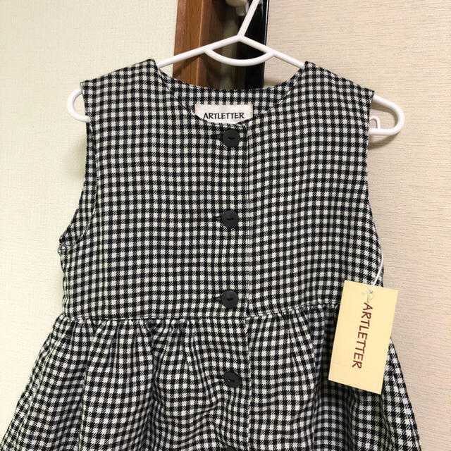 新品#ワンピース#女の子#チェック#フリル#110#入園式#結婚式#子供服 キッズ/ベビー/マタニティのキッズ服女の子用(90cm~)(ワンピース)の商品写真