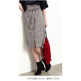 ヴィス(ViS)の❤️美品❤️VIS♡チェック柄 スカート リボン付き♡グレンチェック グレー(ひざ丈スカート)