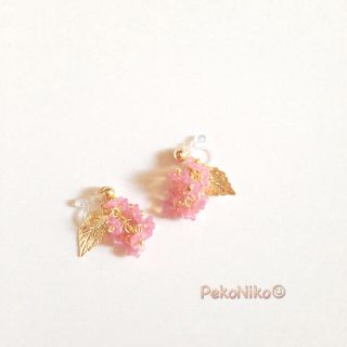 ラッピング無料＊山桜＊＊イヤリング/ピアス(イヤリング)