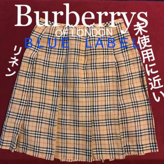 バーバリーブルーレーベル(BURBERRY BLUE LABEL)の【未使用品】 バーバリー ブルーレーベル チェック リネン プリーツ スカート (ひざ丈スカート)