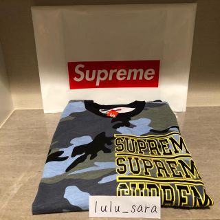 シュプリーム(Supreme)のSupreme Stacked L／S Top カモフラージュ青 Lサイズ(Tシャツ/カットソー(七分/長袖))