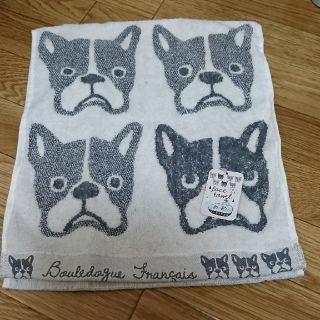 ドッグデプト(DOG DEPT)の新品未使用 フェイスタオル フレンチブルドッグ(タオル/バス用品)