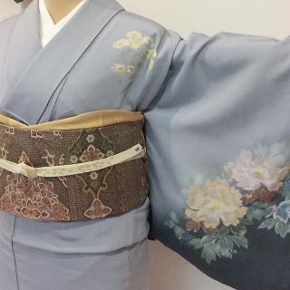 正絹 訪問着 セット【作家物 手描き本金彩箔加工 八掛共柄】〈美品〉(着物)