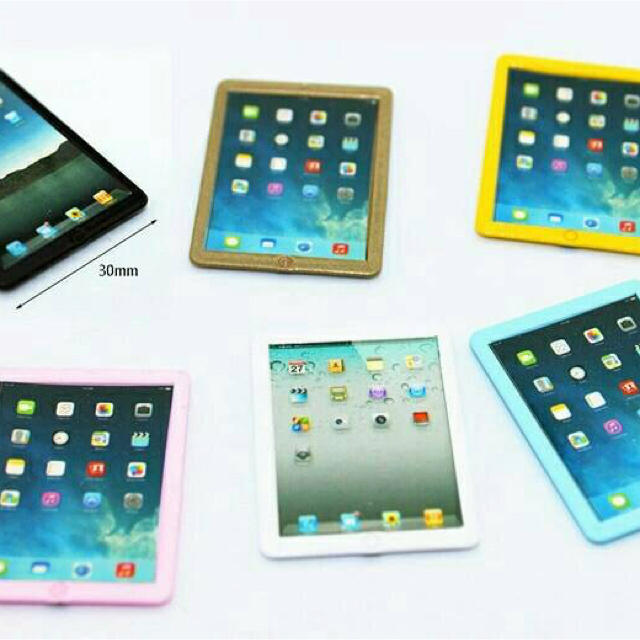 ミニチュアiPad 白 ミニチュア家電 ミニチュアドールハウス ハンドメイドのおもちゃ(ミニチュア)の商品写真