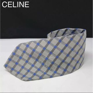 セリーヌ(celine)の正規品 セリーヌ シルク100% ネクタイ シルバーグレー(ネクタイ)