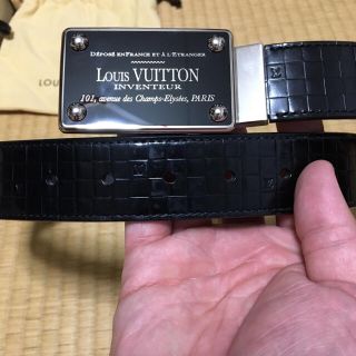 ルイヴィトン(LOUIS VUITTON)の美品 ルイヴィトン レザーベルト 85/34(ベルト)