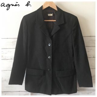 アニエスベー(agnes b.)のフランス製 アニエス・ベー ジャケット アニエス スーツ レディース 黒 美品(スーツ)