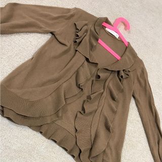 ザラ(ZARA)のフリル カーディガン(カーディガン)