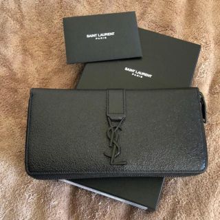 サンローラン(Saint Laurent)の正規品 SAINT LAURENT PARIS 無地 レザー 長財布(長財布)