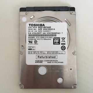 トウシバ(東芝)のTOSHIBA HDD 500GB 2.5インチ(PCパーツ)