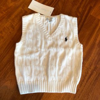 ラルフローレン(Ralph Lauren)のラルフローレン ベスト 白 80 ベビー 12m 入園式(ニット/セーター)