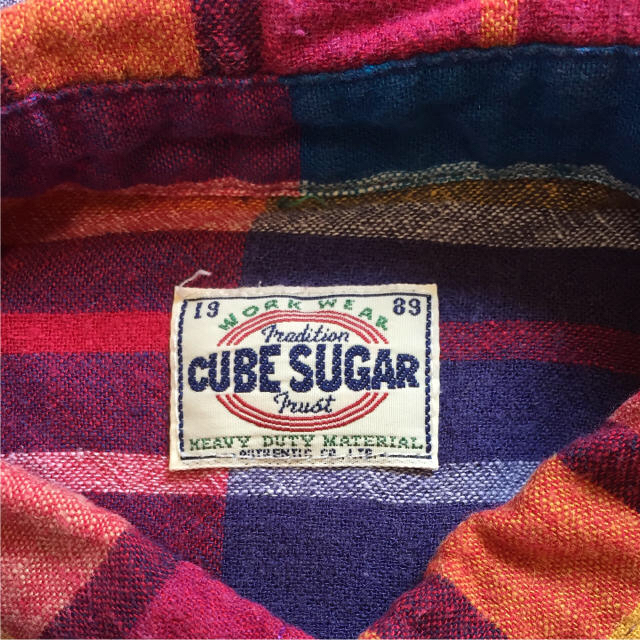 CUBE SUGAR(キューブシュガー)のキューブシュガー クレイジー チェックシャツ 七分丈 Ｍ レディースのトップス(シャツ/ブラウス(長袖/七分))の商品写真