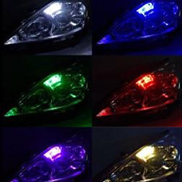 T10 T16 LED RGB リモコン 色選択 ポジション球 ヘッドライト 自動車/バイクの自動車(汎用パーツ)の商品写真