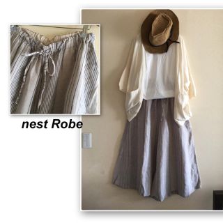 ネストローブ(nest Robe)の梅里様専用❣️ネストローブ✨ストライプのリネンガウチョ(キュロット)