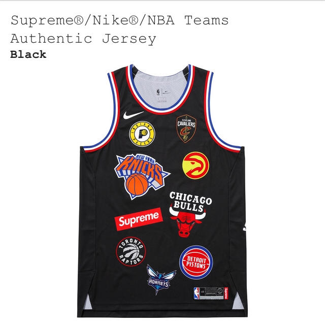 blackサイズSupreme Nike NBA Teams Authentic Jersey