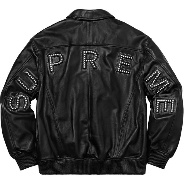 Supreme -  supreme Studded Arc Logo Leather Jacket