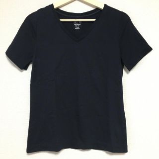 ジーユー(GU)の【GU】 ジーユー マーセライズド Vネック Tシャツ 紺色 ネイビー シャツ(Tシャツ(半袖/袖なし))