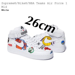 シュプリーム(Supreme)の26cm 白 Nike NBA Air Force 1 Mid supreme (スニーカー)