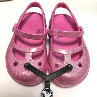 クロックス(crocs)のクロックス17.5cmシャイナハイグリッターメリージェーンC10パーティーピンク(サンダル)