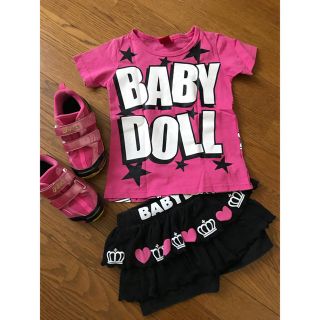 ベビードール(BABYDOLL)の値下げ！！120 ベビードール Tシャツ ショートパンツ  セット ハデ可愛い(Tシャツ/カットソー)