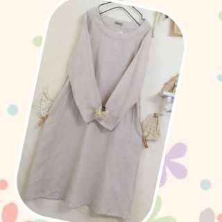 サマンサモスモス(SM2)のまゆみ様専用     SM2 リネン100% ワンピース ナチュラルで可愛い(ロングワンピース/マキシワンピース)