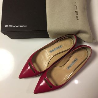 ペリーコ(PELLICO)のPELLICO ペリーコ アネッリ ピンクフラットパンプス  中古  (ハイヒール/パンプス)