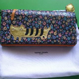 ツモリチサト(TSUMORI CHISATO)のツモリチサト TSUMORI CHISATO  長財布 猫 花柄 革 オレンジ(財布)