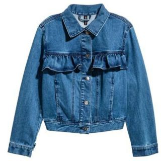 エイチアンドエム(H&M)の☆美品 H&Mフリルデニムジャケット(Gジャン/デニムジャケット)