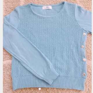 ビアッジョブルー(VIAGGIO BLU)の新品♡未使用♡ビアッジョブルー柄編み裾ボタンニット (ニット/セーター)