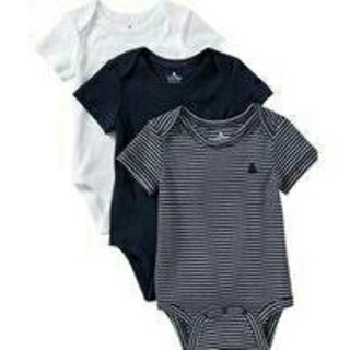 ベビーギャップ(babyGAP)の【新品】babyGAP半袖ロンパースボディシャツ肌着3枚セット60サイズ(ロンパース)