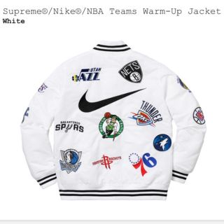 シュプリーム(Supreme)の白S supreme NBA teams warms up jacket(スタジャン)