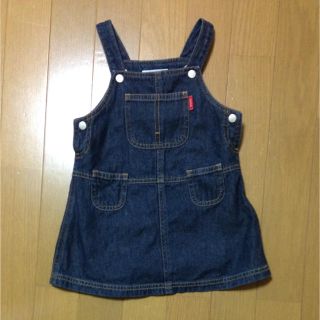 ベベ(BeBe)のBeBe デニムジャンパースカート 90(ワンピース)