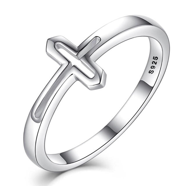 S925 Cross Ring 十字架 クロス指輪 純銀製 透かし彫り リング レディースのアクセサリー(リング(指輪))の商品写真