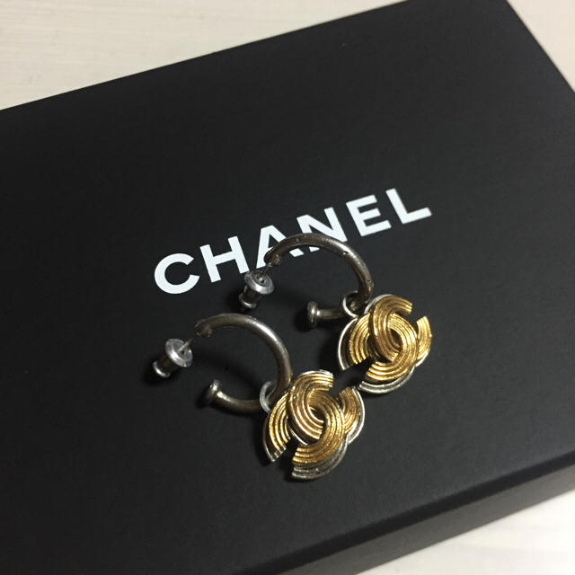 CHANEL シャネル ココマーク ゴールド シルバー ピアス ヴィンテージ