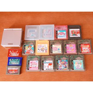 ゲームボーイアドバンス(ゲームボーイアドバンス)のGAMEBOY ADVANCE SP+カセット各種(携帯用ゲーム機本体)