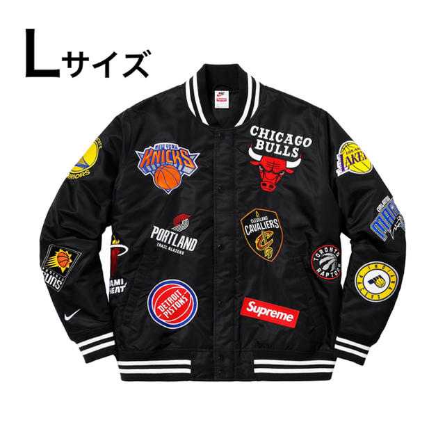新品 送込 黒 L Supreme Nike NBA Jacket Black