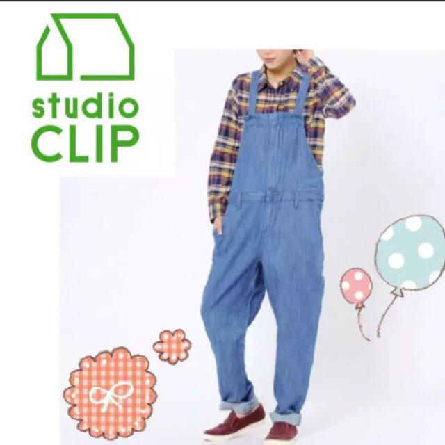 STUDIO CLIP(スタディオクリップ)のスタジオクリップ★ゆったり★デニムサロペット レディースのパンツ(サロペット/オーバーオール)の商品写真