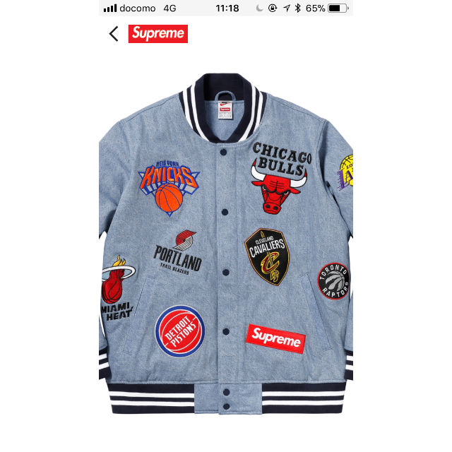 【M】supreme nike nba デニムジャケット シュプリーム ナイキ