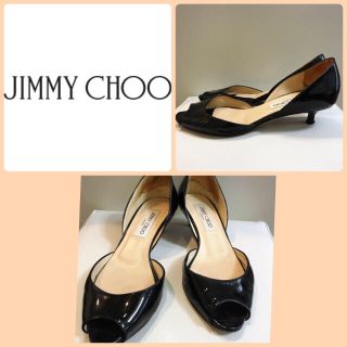 ジミーチュウ(JIMMY CHOO)のジミーチュウ♡ブラックエナメル ローヒール パンプス♡(ハイヒール/パンプス)