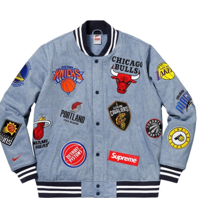 DenimSIZESupreme®/Nike®/NBA Teams Warm-Up Jacket