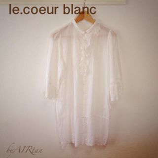 ルクールブラン(le.coeur blanc)の白シャツ♡ワンピ(ひざ丈ワンピース)