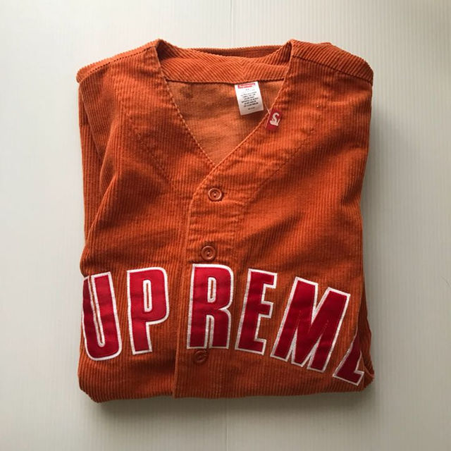 Supreme(シュプリーム)のM Supreme Corduroy Baseball Jersey オレンジ メンズのトップス(その他)の商品写真