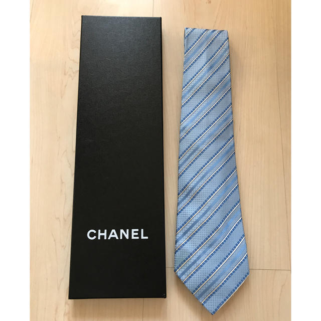 CHANEL(シャネル)のシャネル ネクタイ ブルー ジャンク品 メンズのファッション小物(ネクタイ)の商品写真