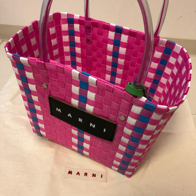 【新品】マルニ フラワー カフェ ピクニックバッグ カゴバッグ ピンク ミニ | フリマアプリ ラクマ