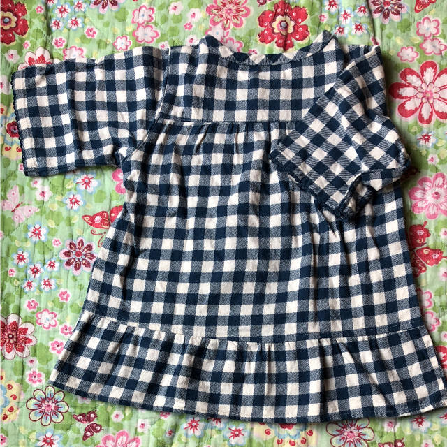 Biquette(ビケット)の五分袖 ワンピース 90㎝ キッズ/ベビー/マタニティのキッズ服女の子用(90cm~)(ワンピース)の商品写真